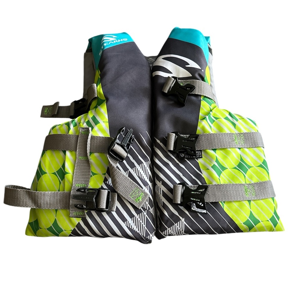 Kids Swim Vest - Green and Gray